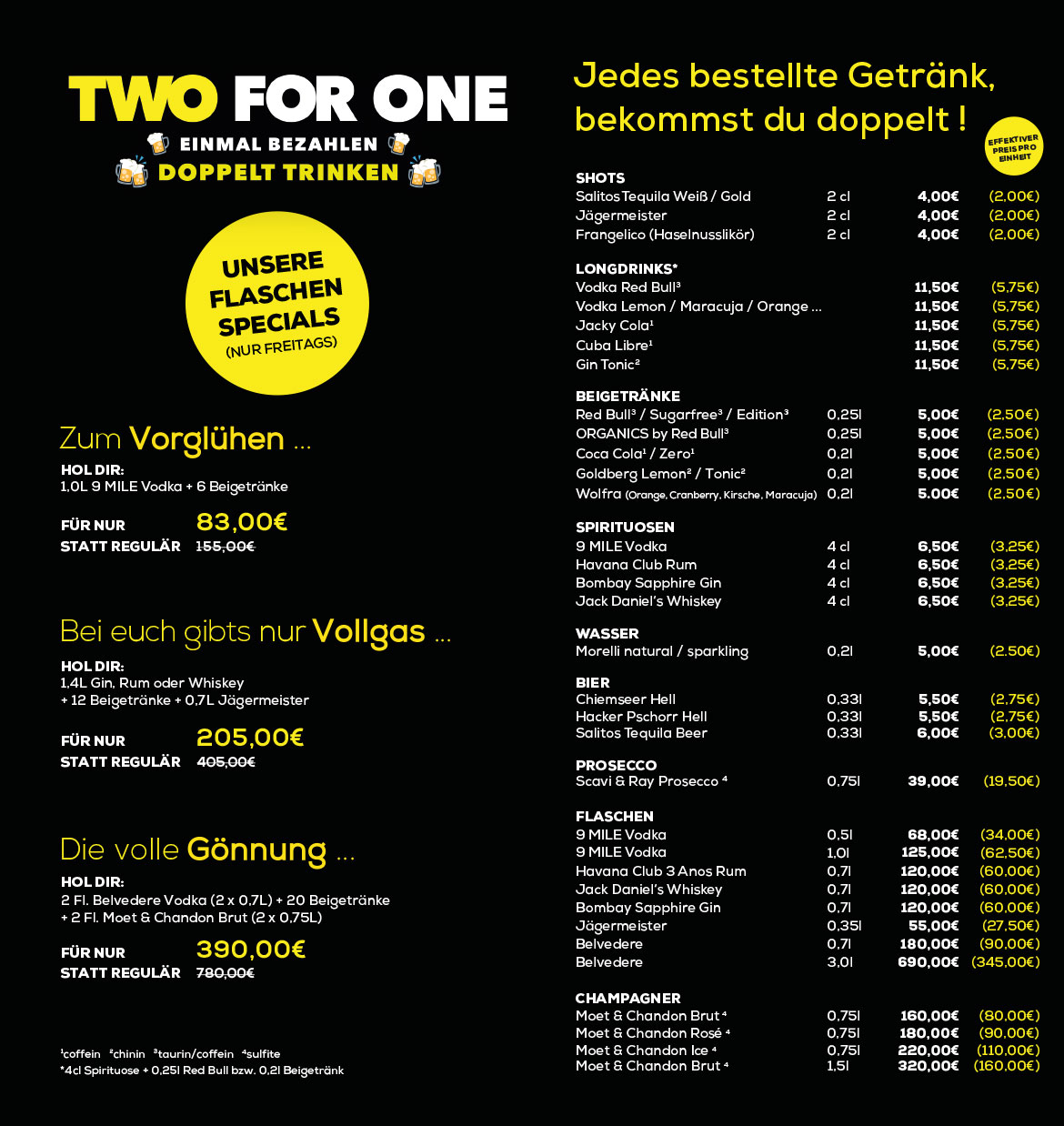 Getränkekarte Freitag